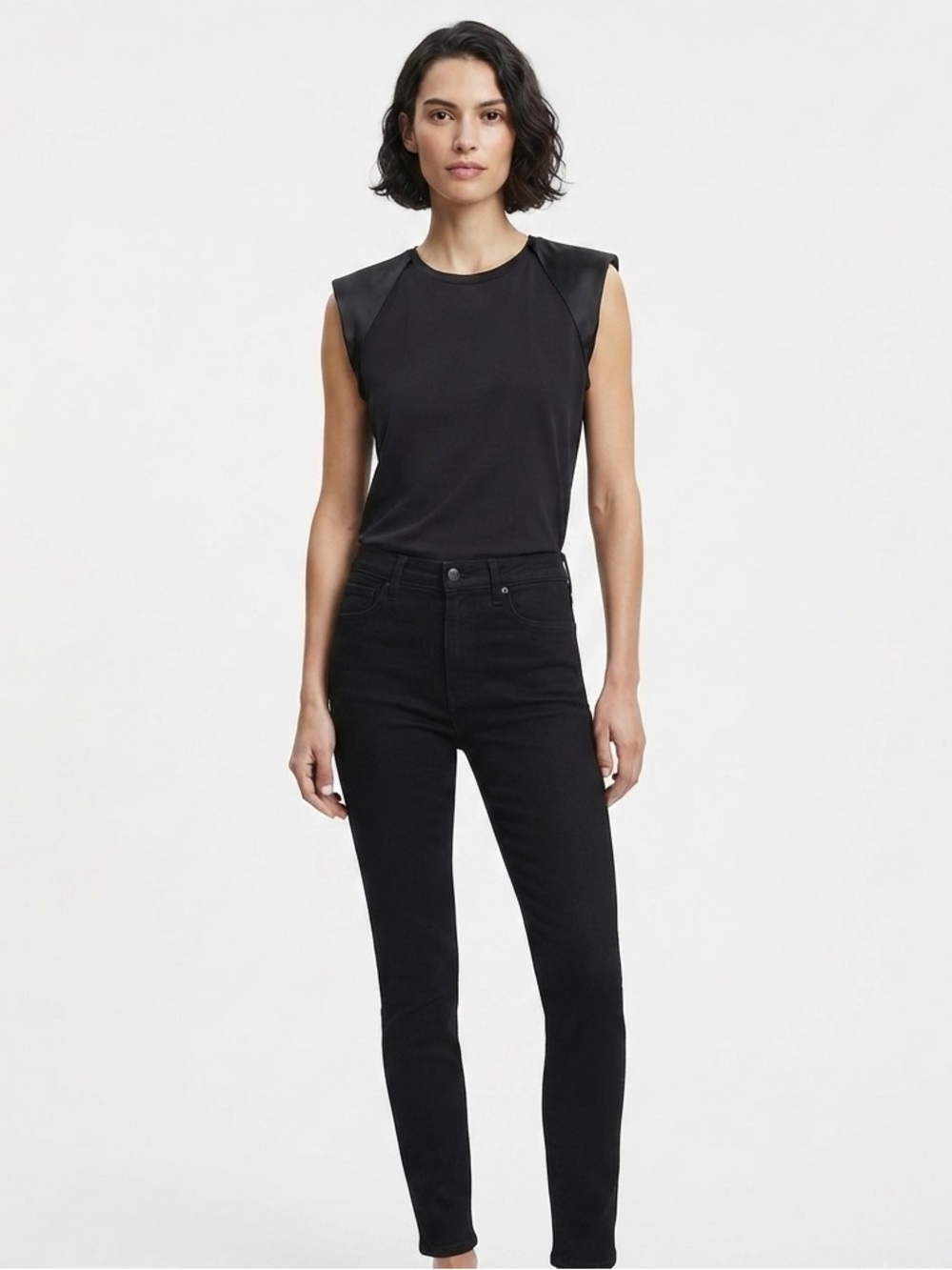 3.1 Phillip Lim Cotton & Silk Trim Muscle Tank / Top Size S Business office chic